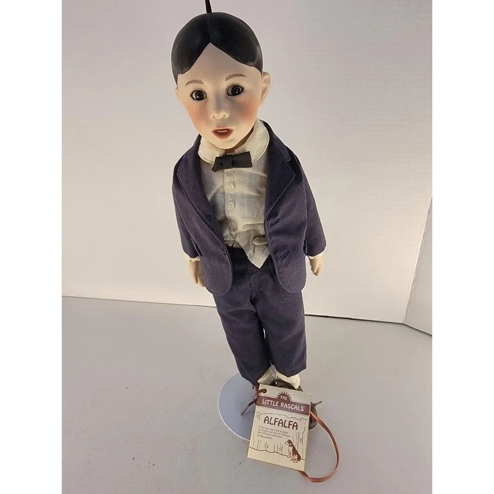 Hamilton Collection Little Rascals ALFALFA Porcelain Doll 1993 COA Box Stand Tag